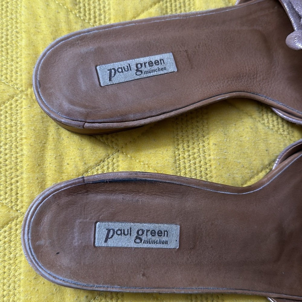 Women's Copper Metallic Floral Sandals by Paul Green Made in Austria - Picture 4 of 9